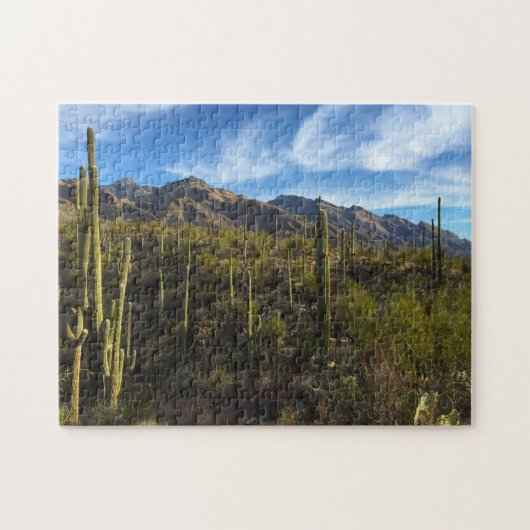 Nationaal Park Arizonia van Saguaro Cactus. Jigzaa Legpuzzel (Horizontaal)