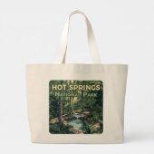 Nationaal park Arkansas Retro Grote Tote Bag (Achterkant)