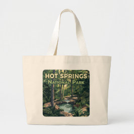 Nationaal park Arkansas Retro Grote Tote Bag