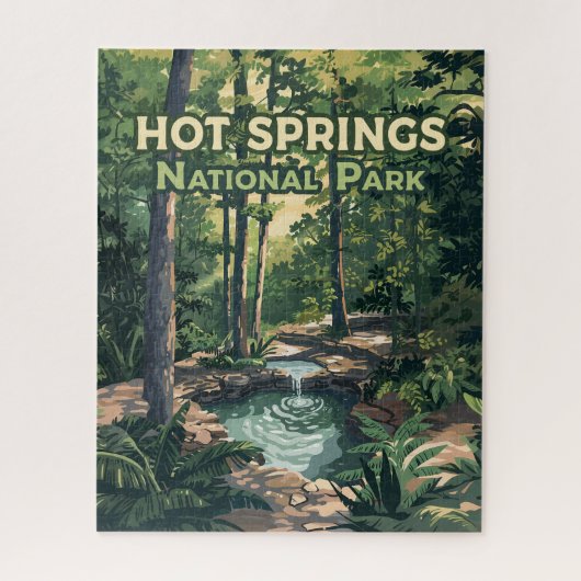 Nationaal park Arkansas Retro Legpuzzel (Verticaal)