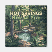 Nationaal park Arkansas Retro Magneet (Voorkant)