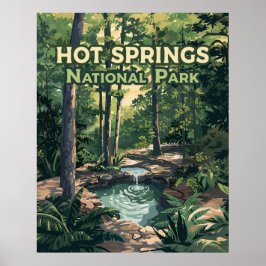 Nationaal park Arkansas Retro Poster