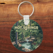 Nationaal park Arkansas Retro Sleutelhanger (Achterkant)