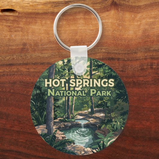 Nationaal park Arkansas Retro Sleutelhanger (Achterkant)