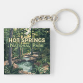 Nationaal park Arkansas Retro Sleutelhanger (Achterkant)