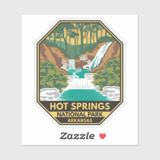 Nationaal park Arkansas Retro Sticker (Vel)