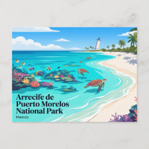 Nationaal park Arrecife de Puerto Morelos Mexico Briefkaart