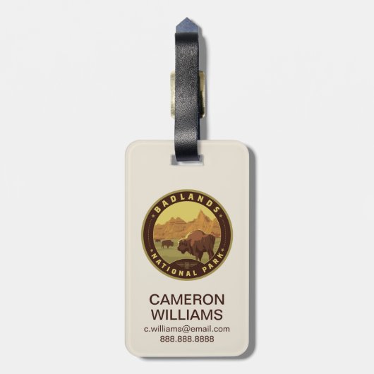 Nationaal Park Badlands Bagagelabel (Achterkant verticaal)