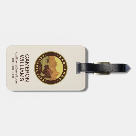 Nationaal Park Badlands Bagagelabel (Achterkant horizontaal)