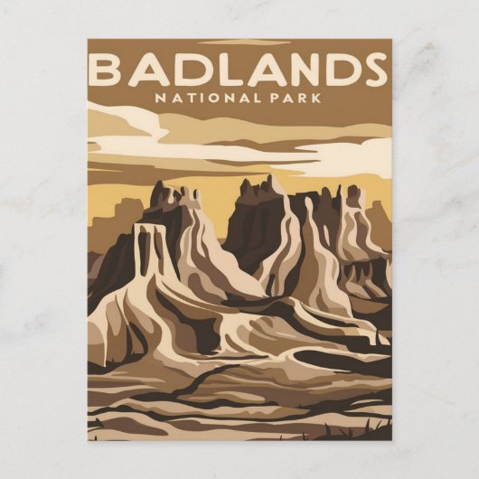 nationaal park badlands briefkaart (Voorkant)