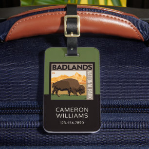 Nationaal park Badlands Buffels Bagagelabel