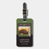 Nationaal park Badlands | Buffels Bagagelabel (Voorkant verticaal)