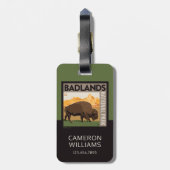 Nationaal park Badlands | Buffels Bagagelabel (Achterkant verticaal)