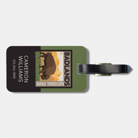 Nationaal park Badlands | Buffels Bagagelabel (Achterkant horizontaal)