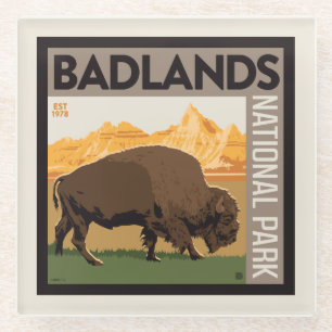 Nationaal park Badlands   Buffels Glazen Onderzetter