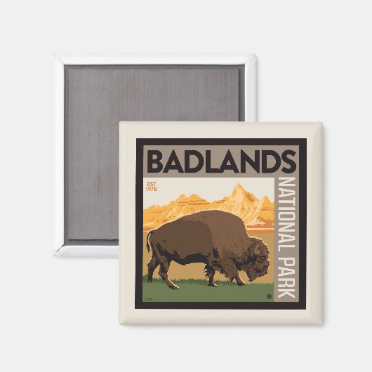 Nationaal park Badlands | Buffels Magneet (Voorkant / Achterkant)