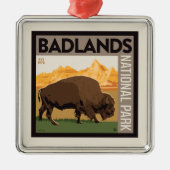 Nationaal park Badlands | Buffels Metalen Ornament (Voorkant)