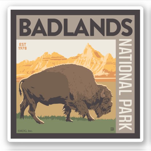 Nationaal park Badlands | Buffels Sticker (Voorkant)