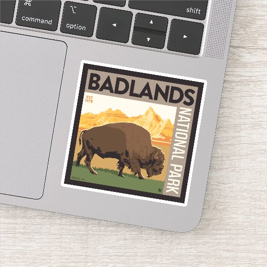 Nationaal park Badlands | Buffels Sticker (Detail)