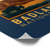  nationaal park Badlands Emblem Poster (Hoek)