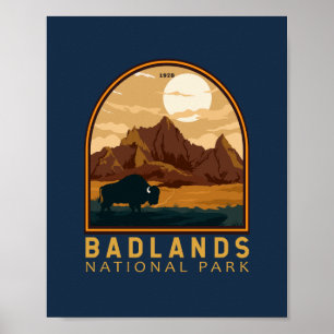 nationaal park Badlands Emblem Poster