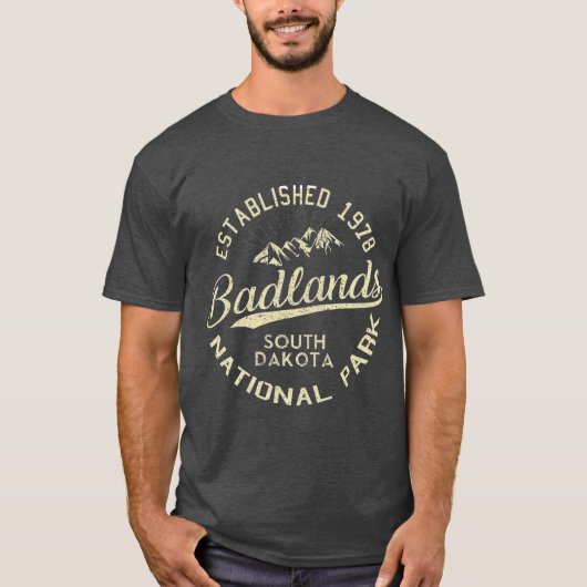  nationaal park Badlands Hiking Retro T-shirt (Voorkant)