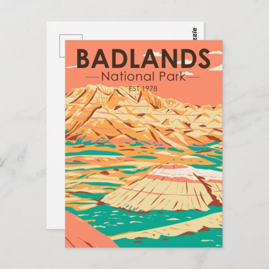 Nationaal Park Badlands  landschap Briefkaart (Voorkant / Achterkant)