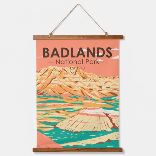 Nationaal Park Badlands  landschap Hangend Wandkleed (Voorkant)