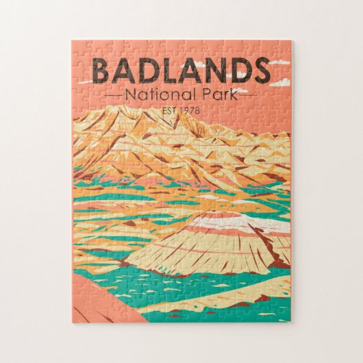 Nationaal Park Badlands  landschap Legpuzzel (Verticaal)