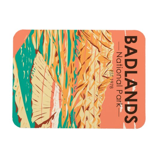 Nationaal Park Badlands landschap Magnet Magneet (Horizontaal)