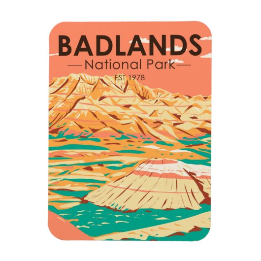 Nationaal Park Badlands  landschap Magnet Magneet (Verticaal)