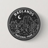 Nationaal Park Badlands Landschap Monoline Ronde Button 5,7 Cm (Voorkant)