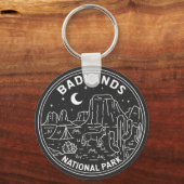 Nationaal Park Badlands Landschap Monoline Sleutelhanger (Voorkant)