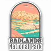 Nationaal Park Badlands  landschap Sticker (Voorkant)