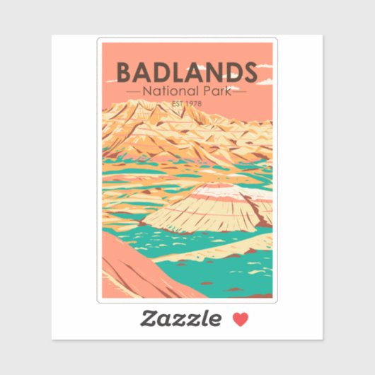 Nationaal Park Badlands  landschap Sticker (Vel)
