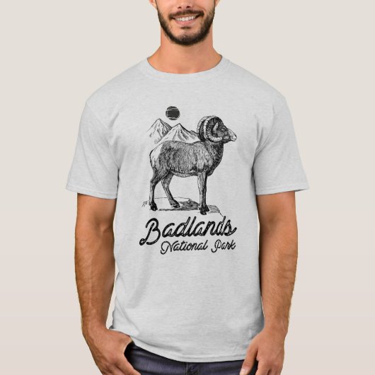 Nationaal park Badlands met Bighorn Sheep T-shirt (Voorkant)