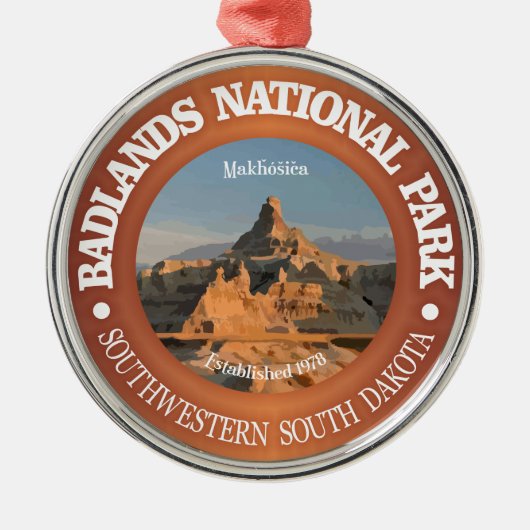 Nationaal Park Badlands Metalen Ornament (Voorkant)