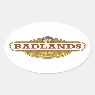 Nationaal Park Badlands Ovale Sticker
