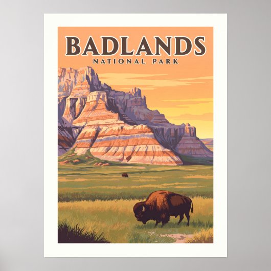 Nationaal Park  Badlands Poster (Voorkant)
