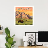Nationaal Park  Badlands Poster (Thuiskantoor)