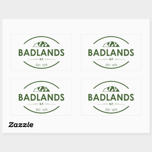 Nationaal Park Badlands Rechthoekige Sticker (Vel)