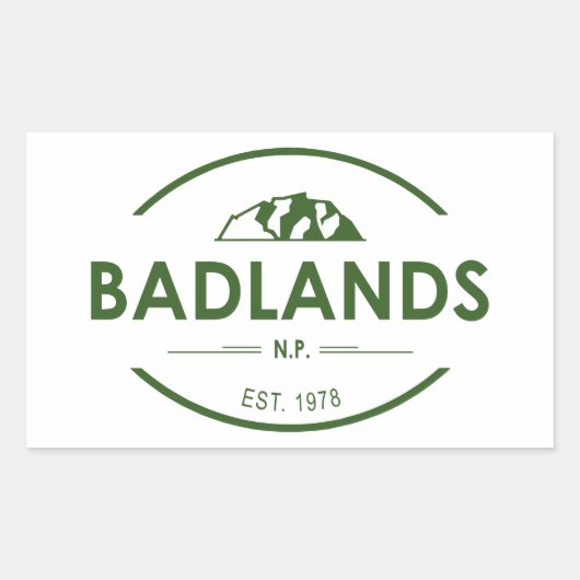 Nationaal Park Badlands Rechthoekige Sticker (Voorkant)