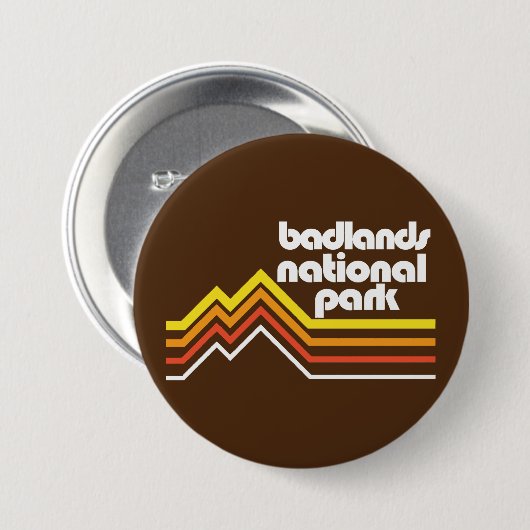 Nationaal Park Badlands Ronde Button 7,6 Cm (Voorkant /achterkant)