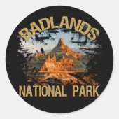Nationaal Park Badlands Ronde Sticker (Voorkant)