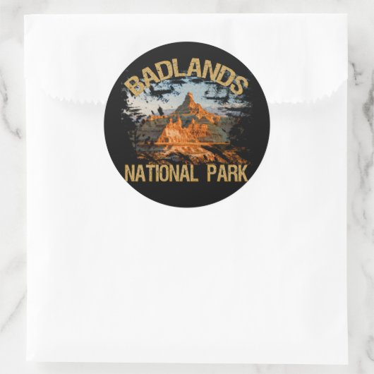 Nationaal Park Badlands Ronde Sticker (Tas)