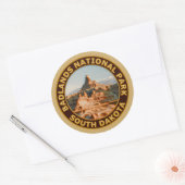 Nationaal Park Badlands Ronde Sticker (Envelop)