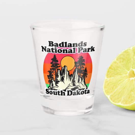 Nationaal Park  Badlands Shot Glas (Voorkant)