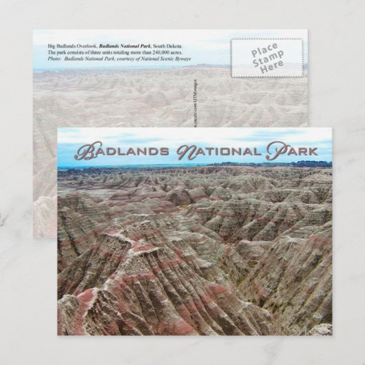 Nationaal Park Badlands, South Dakota Briefkaart (Voorkant / Achterkant)