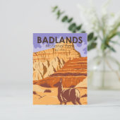 Nationaal Park Badlands South Dakota Vintage Briefkaart (Staand voorkant)