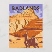 Nationaal Park Badlands South Dakota Vintage Briefkaart (Voorkant)